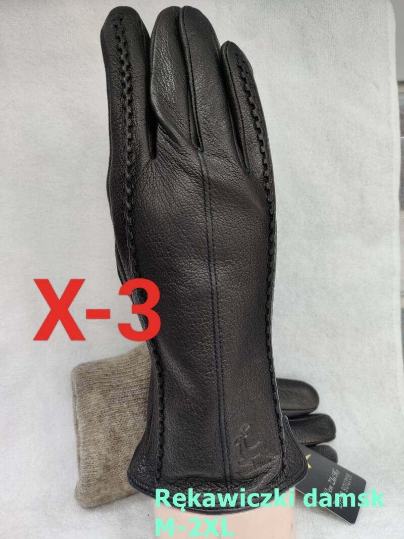 Rękawiczki skórzane damskie Roz M-2XL, 1 kolor Paczka 10 szt